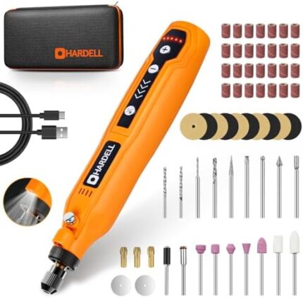 HARDELL Mini Cordless Rotary Tool, 5-Speed and USB Charging Rotary Tool Kit with 69 Accessories, Multi-Purpose 3.7V Power Rotary Tool for Sanding, Polishing, Drilling, Etching, Engraving, DIY Crafts - Rufus AIRufus AI